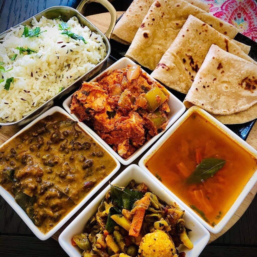 Thali with Roti and Curries